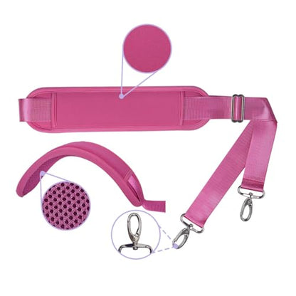 60 Inch Shoulder Strap for Bag with Removable Ultra-Thick Pad | 60" Shoulder Strap with Removable Thick Pad,Adjustable Buckles and Metal Hooks, for Briefcase/Laptop/Messenger/Luggage Bag - color: Red