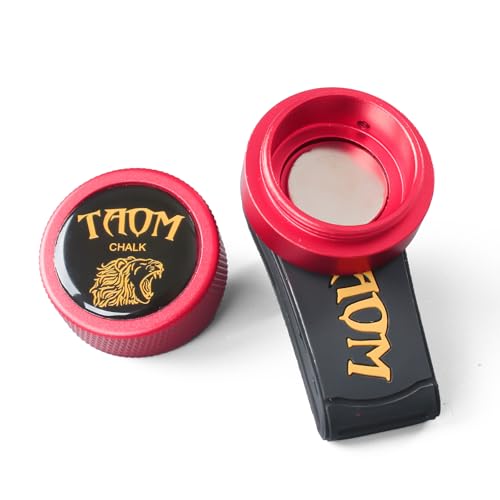 Banly Round Shaped Pool Chalk Holder, Portable Pool Chalk Cubes, Magnetic Mini Chalk Holder Pool Billiards, Pool Cue Chalk Case Container Box for Billiard Cue Tip Tool Pool Table Snooker Accessories - color: 3-Pink Holder with Yellow Silicone Clip