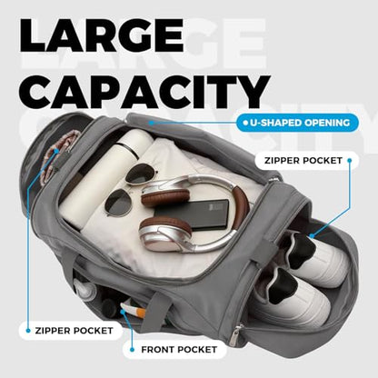 Uarition Mens Gym Bag, 55L Large Sports Duffle Bags, Workout Bags Lightweight, Dark Grey | For Travel, Carry On Weekender - color: Dark Grey