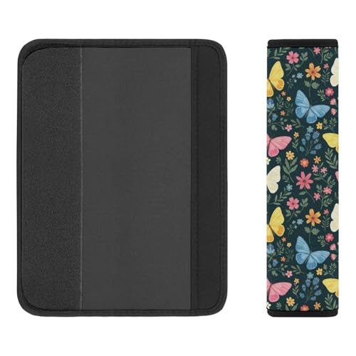Universal Soft and Comfortable Butterfly Beautiful Floral Botanical Butterflies Seat Belt Shoulder Pad for Kids, Most Cars, 1 Pair Seat Belt Covers Cushion Anti-Slip Pad - color: Pattern 622