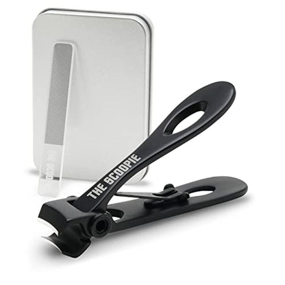 15mm Wide Jaw Stainless Steel Nail Clippers - Men & Women - Black Mini | Toenail clippers and fingernail clipper with nano fiber file, manicure pedicure set for adults, compact travel grooming tool - size: Medium