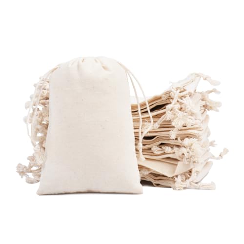 gobyhumm 20 Pcs Cotton Muslin Drawstring Sachet Pouch Bags （4 * 6"） | Pure Cotton Sachet Bags，Reusable Empty Gift Pouches for Party Home Supplies - color: 20 pcs,4*6"