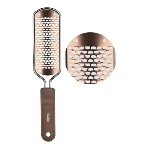 Foot File Foot Scrubber Pedicure - Callus Remover for Feet Easkep Professional Grater Rasp Foot Scraper Corns Callous Removers Cracked Dead Skin Remover for Dry and Wet Feet (Golden) - color: Golden