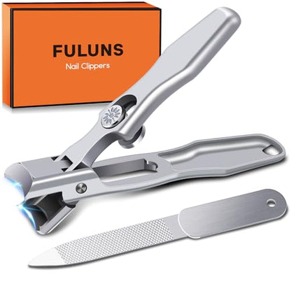 Nail Clippers for Men Thick Nails with Catcher, Heavy Duty Toenail Clippers for Seniors with Safety Lock & Wide Opening, Large Sharp Fingernail Clipper No Splash Nail Cutter Gifts for Men Women Adults - style: Silver Nail Clippers with Catcher