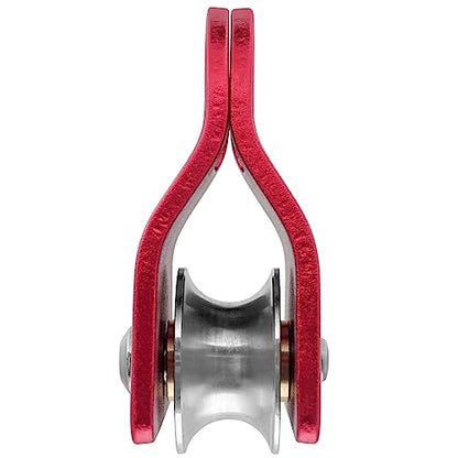 GM CLIMBING Micro Prusik Minding Pulley 25kN CE UIAA Certified 12mm Single Pulley Mobile Side Plates for Arborist Rigging Climbing Rescue - color: One Unit | Red