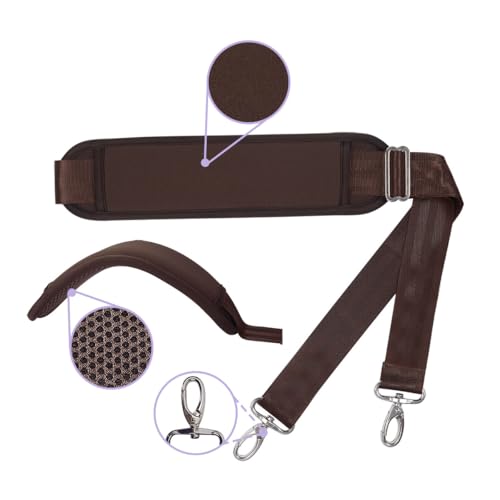 60 Inch Shoulder Strap for Bag with Removable Ultra-Thick Pad | 60" Shoulder Strap with Removable Thick Pad,Adjustable Buckles and Metal Hooks, for Briefcase/Laptop/Messenger/Luggage Bag - color: Brown