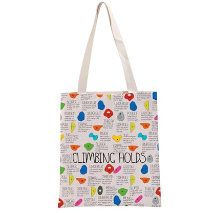 G2TUP Climbing Inspired Gift Climbing Hold Tote Bag Rock-Climb Handbag Climbing Lover Gift Types Of Climbing Hold Gift