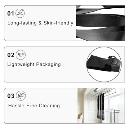 Stretching Strap with 12 Loops-Non-Elastic Physical Therapy with Carry Bag | Premium non elastic yoga straps for injury recovery, rehab flexibility training, hamstring stretch & physical therapy