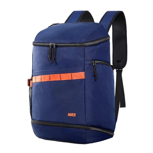 MIER Men's Gym Backpack Lightweight Sports Bag with Shoe Compartment | 35L Capacity Back Pack, Multi-Pockets, Separate Compartment, Wet Pocket, Water Resistant, For Training, Workout & Travel - color: Blue