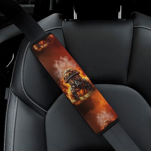 2 Pack Firefighter Hero Flame Firefighting Car Seat Straps Shoulder Pads Soft Padded Shoulder Harness Cover for Adult Use, Stroller Pushchair High Chair, Pressure Relief - color: Pattern 568