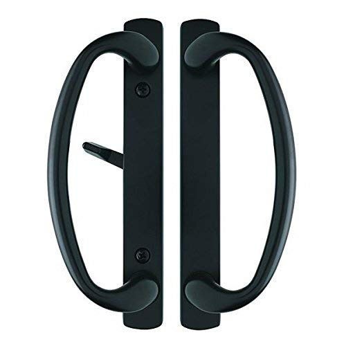 Rockwell Security Charlotte Patio Sliding Door Handle Set Antique Black Finish Fits 3-15/16 Inch CTC Screw Holes for Residential Use - color: Antique Black
