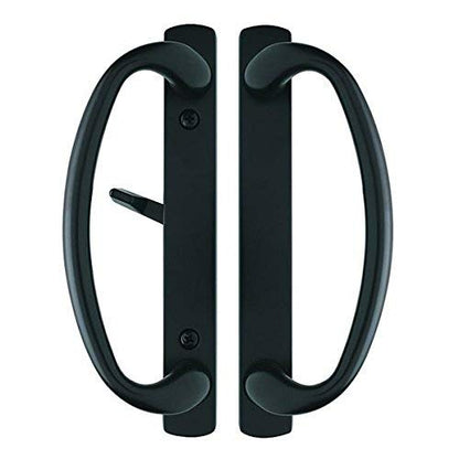 Rockwell Security Charlotte Patio Sliding Door Handle Set Antique Black Finish Fits 3-15/16 Inch CTC Screw Holes for Residential Use - color: Antique Black