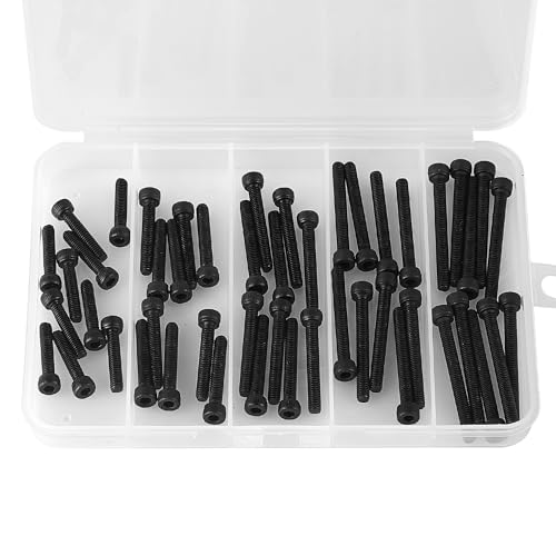 M4 x 20mm 25mm 30mm 35mm 40mm Hex Socket Head Cap Screws Bolts, 12.9 Grade Alloy Steel, Black Oxide Finish, Allen Hex Drive, Metric Machine Fully Threaded, Assortment Kit 50PCS - size: M4 x 20/25/30/35/40mm (50PCS)