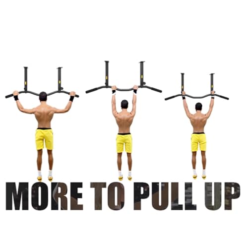 Joist Mount Pull Up Bar, Ceiling Mount Pull Up, Strength Training Pull-Up Bars, Bar with Multi-Grip Foam Grip, 40'' Wide, Pull Up Bar for Home Gym,Black-Bentrod - color: Black, size: Bentrod