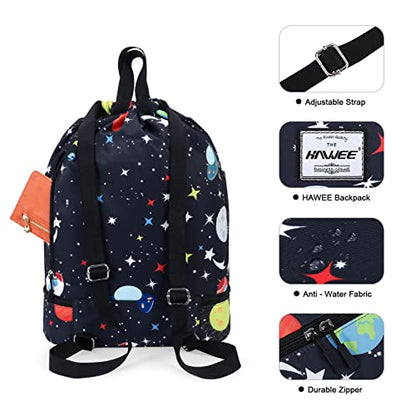 Dry Wet Drawstring Backpack with Shoe Compartment for Women Adjustable Gym Bag - color: Universe