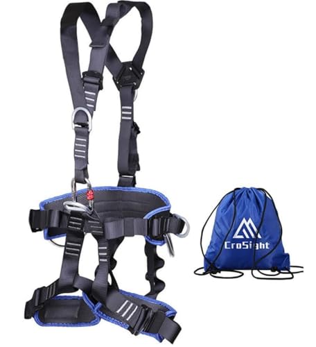 Climbing Seat Belt, Caving, Rock Climbing and Rappelling Equipment, Body Guard Protect, Rappelling Rescuing Equip - color: Black & Dark Blue-01