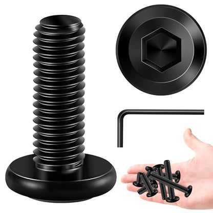 20Pcs M6 Bolt M6 x 20mm Flat Head Socket Cap Screw Bolts, Allen Socket Drive M6 Screws, Stainless Steel 304, Black Oxide M6x1.0 Bolt by Marysino - color: Black, size: M6 x 20mm