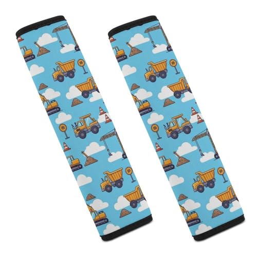 2 Pack Construction Truck Vehicle Car Excavator Tractor Car Seat Belt Pad Soft Padded Automotive Seat Belt Protector for Child, Stroller Pushchair High Chair, Shock Absorption - color: Pattern 421