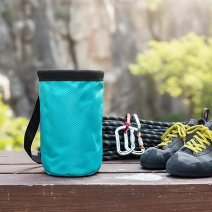 Adjustable Chalk Bag, Waterproof Magnesia Sack with Belt Climbing Chalk Bag Magnesia Powder Pouch for Mountaineering Sports Fitness - color: Blue