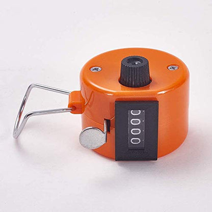 White Deer Hand Tally Counter 4 Digit Number Dual Clicker Golf Handy Convenient - color: orange