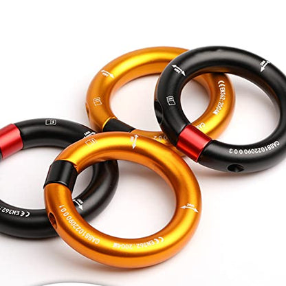 Rappel Ring, Rock Climbing O Ring Safe to Use Abrasion Resistance Uniform Force for Mountaineering - color: Gold