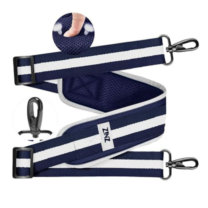 ZINZ Ultra-Thick Fixed Pad Shoulder Strap 76-inch Universal Bag Strap with Breathable Cushion and Dual Balanced Adjustable Buckles for Laptop Bag Luggage Messenger Bag Crossbody etc -Stripe-BuWBu - color: Stripe-buwbu