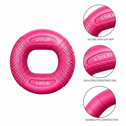 Adjustable Hand Grip Strengthener with TPE Handles for Forearm, Finger & Wrist Training - Portable Fitness Tool - color: Purple