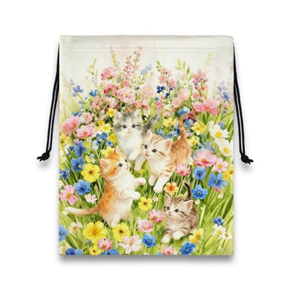 Gymnastics Grip Bag Colorful Flower Cat Small Pouch String Gym Athlete Bag - color: Colorful Floral Cat