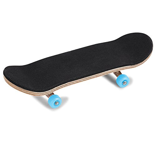 1Pc Maple Wooden Alloy Fingerboard Finger Skateboard Box with Reduce Pressure Kids - color: Light Blue