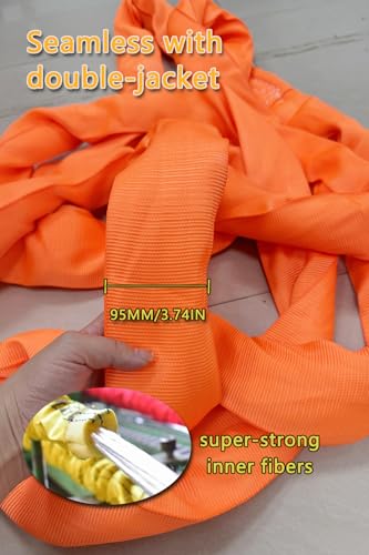 Heavy-Duty 22046 lb Polyester Round Sling 10ft Length, 6M Circumference Industrial Lifting Strap with Reinforced Inner Core – Soft & Protective for Delicate Loads【10t-3m】 - size: 10T-3M