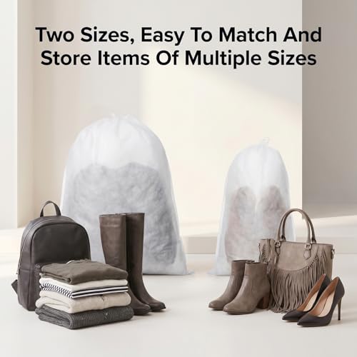 120 Pack Dust Bags for Handbags Drawstring Dust Proof Purse Storage Bag, 16 Inch 13 Inch Eco Friendly Travel Shoe Bag Storage Bags, Non Woven Breathable Fabric Shoes Pouch for Clean Tidy