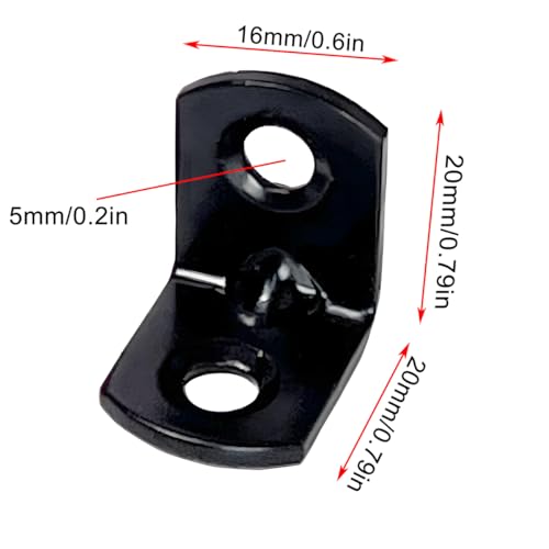 40PCS L Bracket Corner Brace Shelf Brackets 90 Degree Right Angle Bracket Black Thickening Steady Metal Corner Brackets with 80PCS Screws for Wood Cabinets Wardrobes Shelves Bookshelves Sofas Beds - size: 40PCS L Bracket Corner