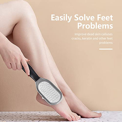Foot Rasp Foot File and Callus Remover. Professional Foot Care Pedicure Stainless Steel File to Remove Hard Skin. Can Be Used On Both Wet and Dry Feet. -AsonTao