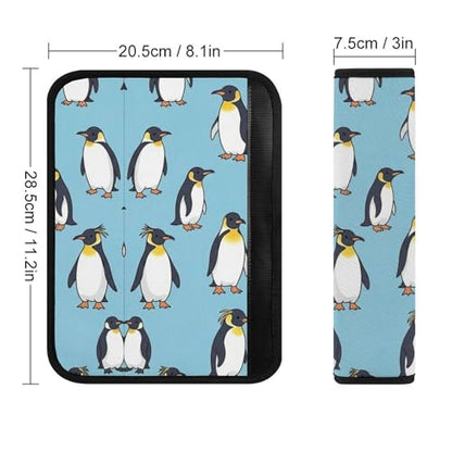 2 Pack Cute Penguin Blue Car Seat Straps Shoulder Pads Soft Padded Shoulder Harness Cover for Adult Use, Stroller Pushchair High Chair, Pressure Relief - color: Pattern 649