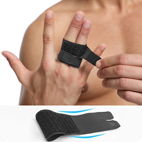 Finger Splint Finger Buddy Wraps Reusable Finger Support Sleeves, Adjustable Elastic Trigger Finger Splints Compression Straightening Mallet Finger Brace for Arthritis Pain, Sport Injuries - M - size: Medium, style: Double