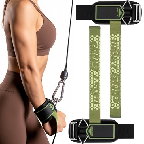 Drip Glue Non-Slip Wrist Straps for Weightlifting, 2-in-1 Lifting Straps with D Rings for Cable Machine Workout, 10mm Neoprene Padded Wrist Wraps for Weight Lifting Deadlift - color: Black-Green, size: S (5.1-6.7Inch)