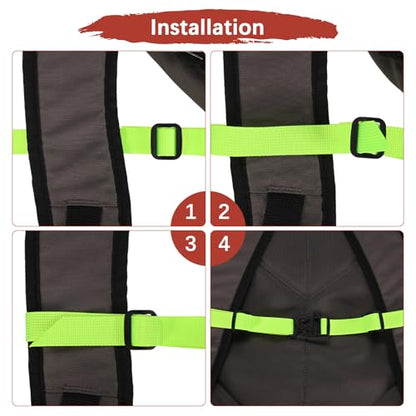 Backpack Chest Strap Sternum Straps with Emergency Whistle Buckle for Backpack Replacement & Hiking - color: Fluorescent Green & Orange