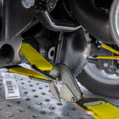 VULCAN Tie Down Axle Straps with Wear Pad - 4 Pack - Classic Yellow - 3,300 Pound Safe Working Load - size: 2" x 22" Classic Yellow (4 Pack)