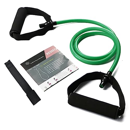 Resistance Bands with Handles, Exercise Bands with Handles, Door Anchor | Physical Therapy & Rehab, Home Workout Pilates Yoga, Non-Slip Handles, Portable Travel, TPE - color: green-30lbs