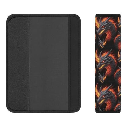 2 Pack Horror Fire Dragon Car Seat Straps Shoulder Pads Soft Padded Shoulder Harness Cover for Adult Use, Stroller Pushchair High Chair, Pressure Relief - color: Pattern 811