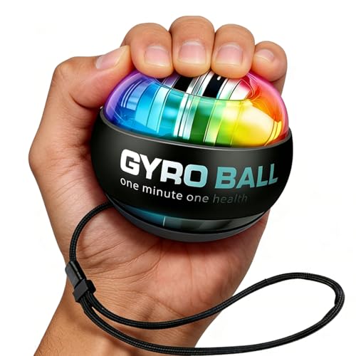 2026 New Curaball Torque Ball, Curaball Hand Exerciser, Gyro Ball with LED Lights and Portable Case, Hand Gripper Strengthener, Grip Strength Trainer for Strengthen Arms,Bones and Muscles