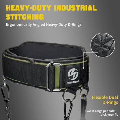 2-in-1 Weightlifting Belt & Dip Belt with 41 IN Steel Chain, Double-Layer Design, Powerlifting Gym Belt for Pull Up, Squat, Deadlifts & Added Weight Training, Unisex for Men & Women - size: Medium