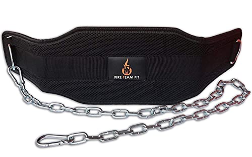 Weighted Belt with Chain, For Pullups, Dips, Weight Lifting, Powerlifting, & Cross Training - color: Black