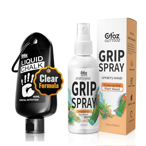 Clear Grip Set – Transparent Liquid Chalk + Plant-Based Hand Grip Spray | Mess-Free Grip Boost for Pole Dance, Fitness, Rock Climbing & More