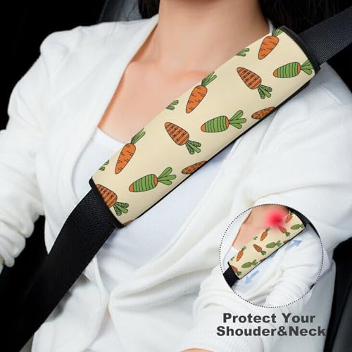 2PCS Five Watercolor Carrots Seat Belt Cover Breathable Automotive Seat Belt Protector for Adult Use, Most Cars, Pressure Relief - color: Pattern 329