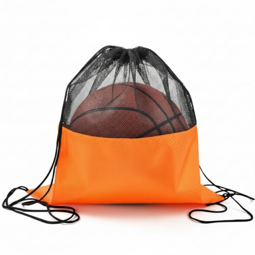 Oxford Cloth Drawstring Bag for Shoes and Essentials, Durable Gym Sack with Secure Closure, 13 x 3.3 Inches - color: Orange