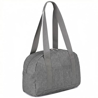 Mini Gym Bag for Women Girls, 12 inch Small Gym Tote, Lightweight Small Carry On Duffle Bag for Travel Sports - color: Grey