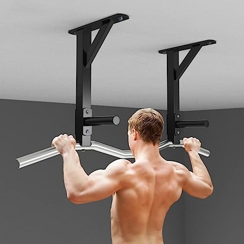 Fitness Equipment Ceiling Steel Fitness Horizontal Bar, Pull Up Bar Wall Mounted Chin Up Bar, Home Gym Strength Training Bar, Load 660 LBS