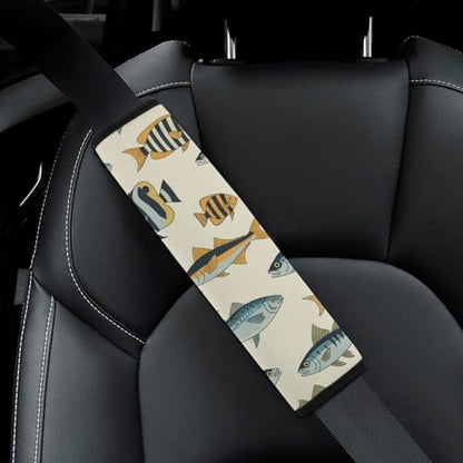 2 Pack Ocean Animal Fish Bass Seat Belt Shoulder Pad Universal Soft and Comfortable Shoulder Protector for Kids, Most Cars, Pressure Relief - color: Pattern 1157