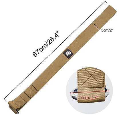 J Bryant Arm Wrestling Training Strap Belt Hand Grip- Ideal for Wrist Forearm and Biceps Workouts Multifunctional Home Gym Fitness Equipment Compatible with 1 inch and 2 inches Barbell Plates - color: Khaki